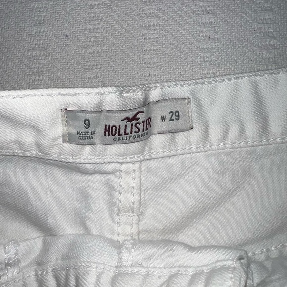 Hollister Womens Denim Mini Shorts White Distressed Size 29 2000s Y2K Western - Picture 3 of 3